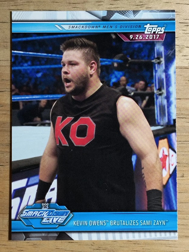 2019 Topps WWE Road to WrestleMania #58 Kevin Owens Brutalizes Sami Zayn