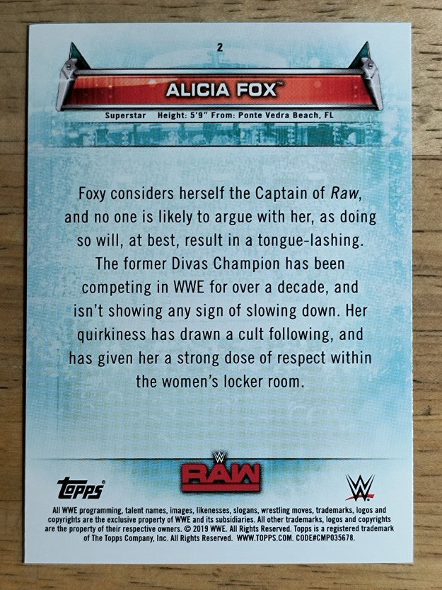 2019 Topps WWE Women's Division #2 Alicia Fox