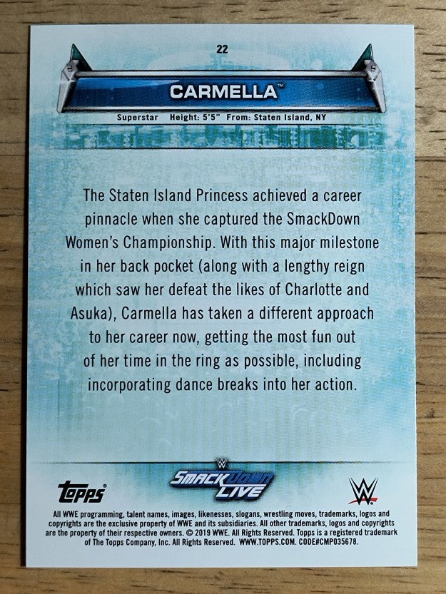 2019 Topps WWE Women's Division #22 Carmella