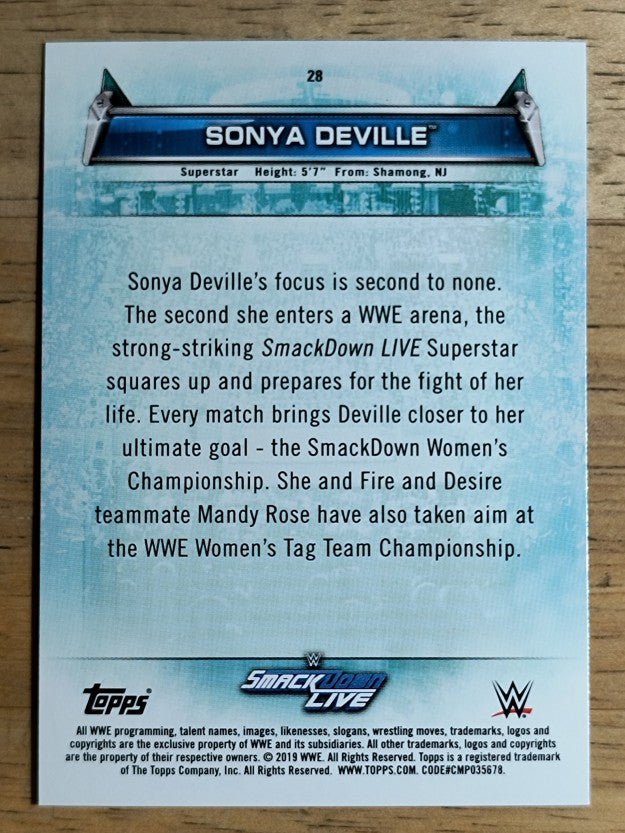2019 Topps WWE Women's Division #28 Sonya Deville