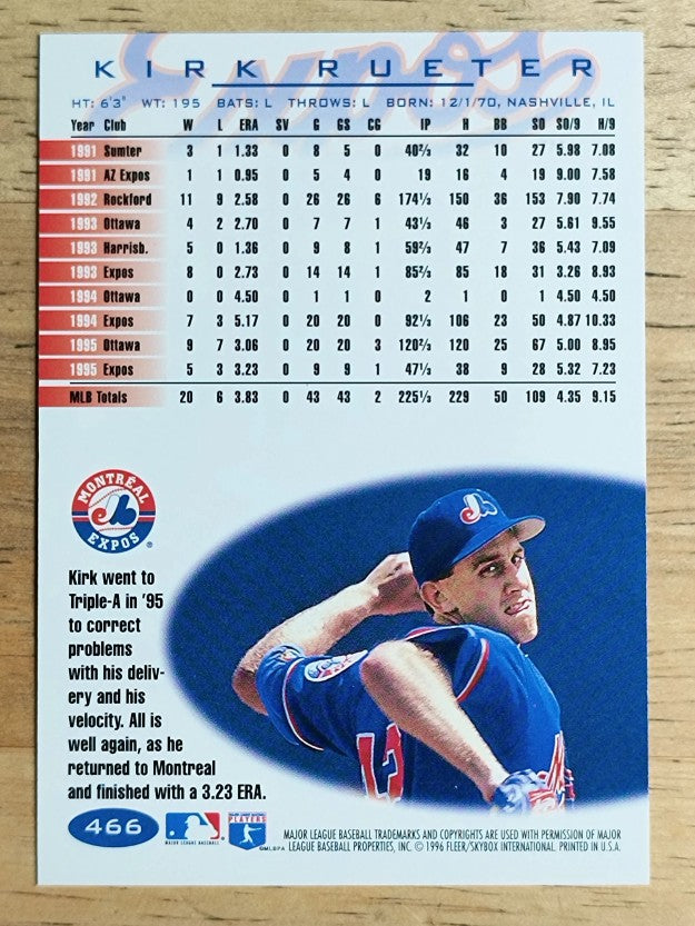 1996 Fleer Tiffany #466 Kirk Rueter