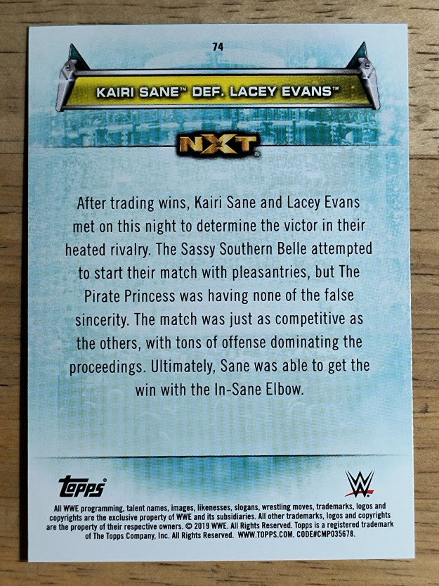 2019 Topps WWE Women's Division #74 Kairi Sane Def. Lacey Evans