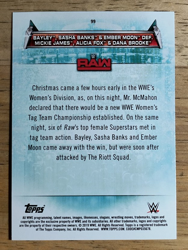 2019 Topps WWE Women's Division #99 Bayley/Sasha/Ember/Mickie/Alicia/Dana