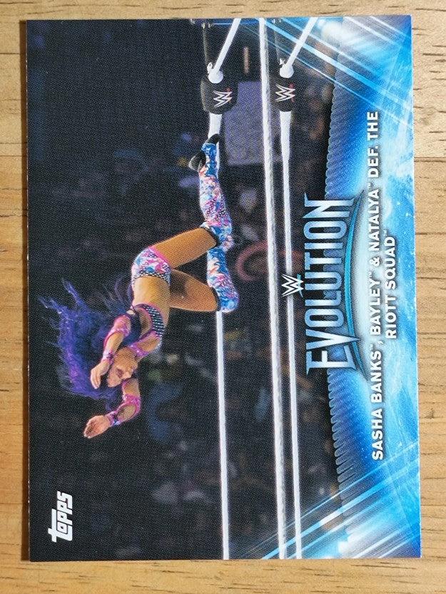 2019 Topps WWE Women's Division Evolution Sasha Banks/Bayley/Natalya/Riott Squad