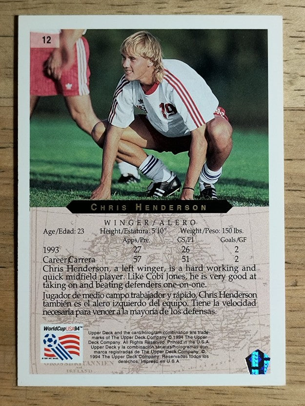 1994 Upper Deck World Cup Contenders English/Spanish #12 Chris Henderson