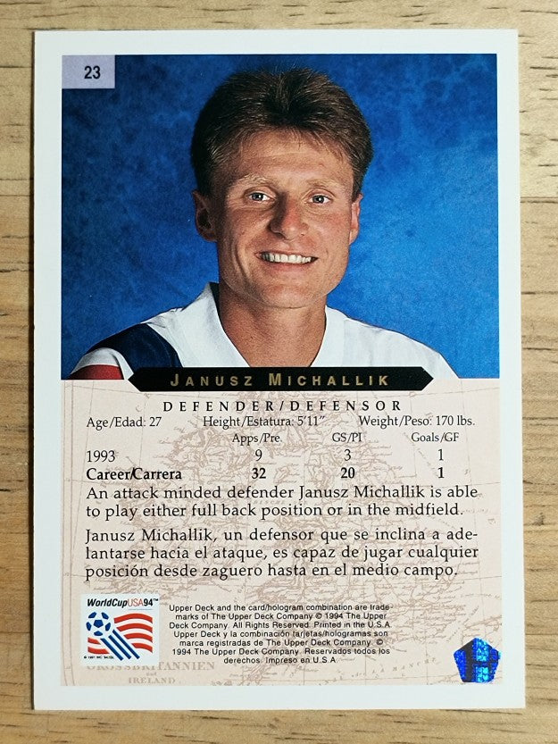 1994 Upper Deck World Cup Contenders English/Spanish #23 Janusz Michallik