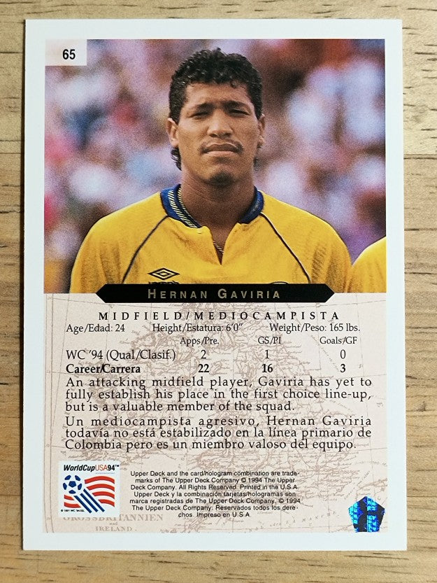 1994 Upper Deck World Cup Contenders English/Spanish #65 Hernan Gaviria
