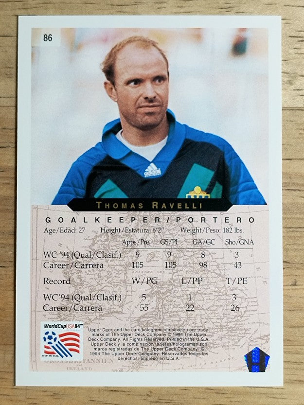 1994 Upper Deck World Cup Contenders English/Spanish #86 Thomas Ravelli