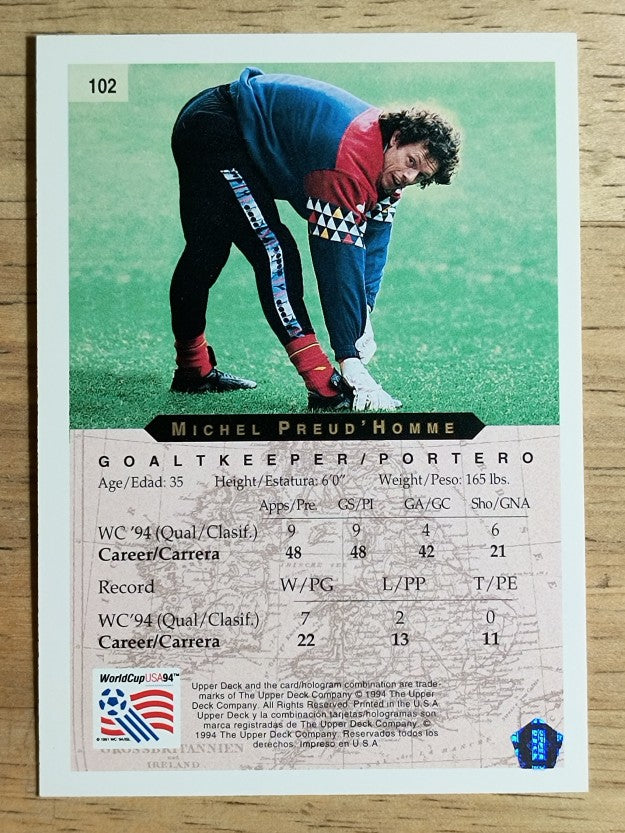 1994 Upper Deck World Cup Contenders English/Spanish #102 Michael Preud'Homme