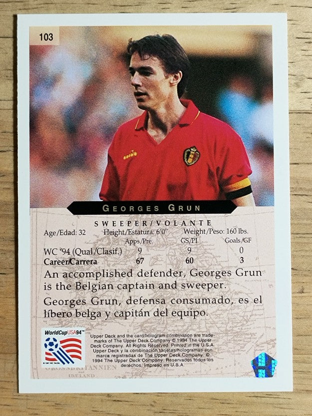 1994 Upper Deck World Cup Contenders English/Spanish #103 Georges Grun