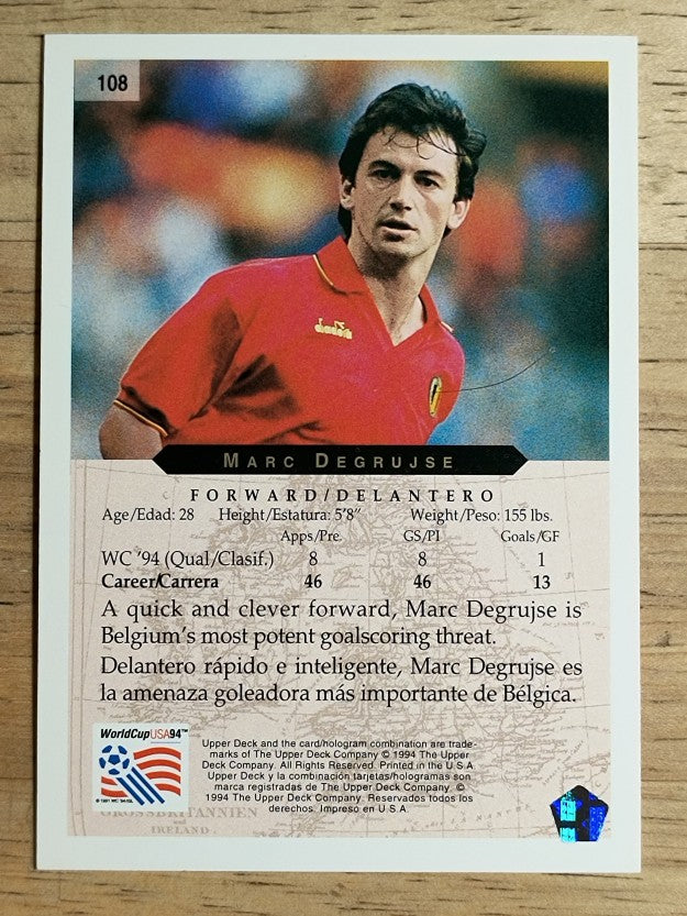 1994 Upper Deck World Cup Contenders English/Spanish #108 Marc DeGrujse