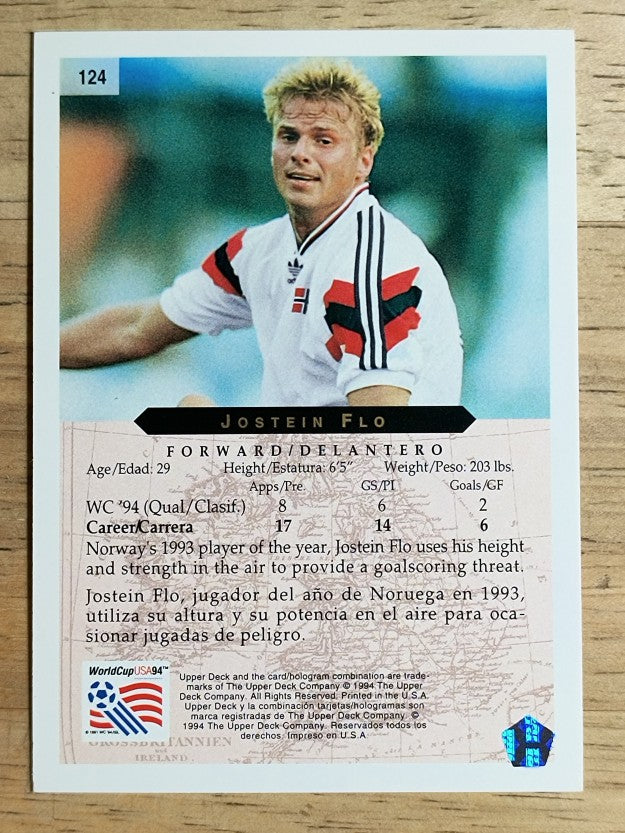 1994 Upper Deck World Cup Contenders English/Spanish #124 Jostein Flo