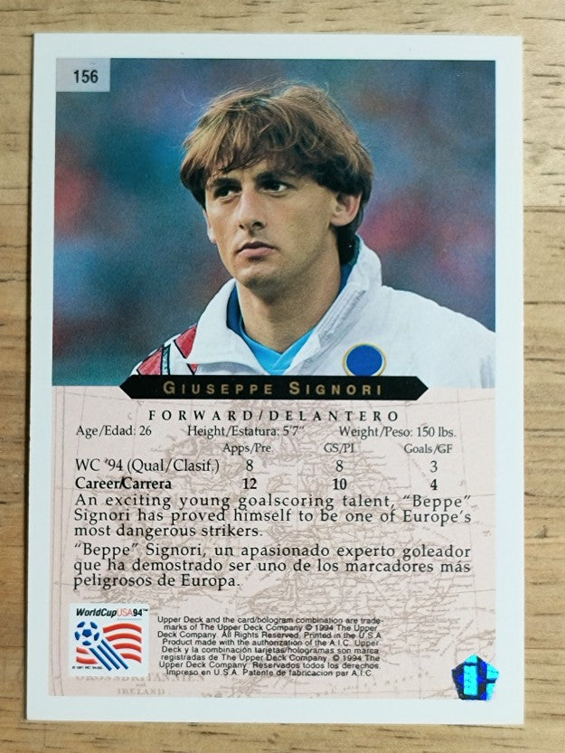 1994 Upper Deck World Cup Contenders English/Spanish #156 Giuseppe Signori