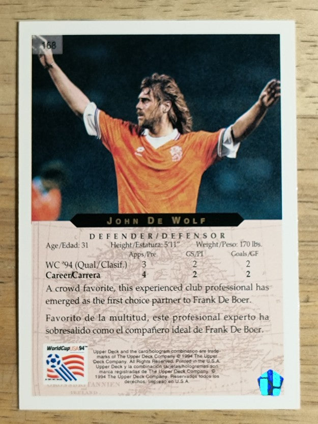 1994 Upper Deck World Cup Contenders English/Spanish #168 Johnny De Wolf