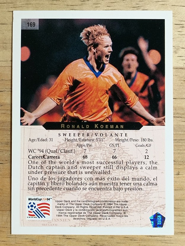 1994 Upper Deck World Cup Contenders English/Spanish #169 Ronald Koeman