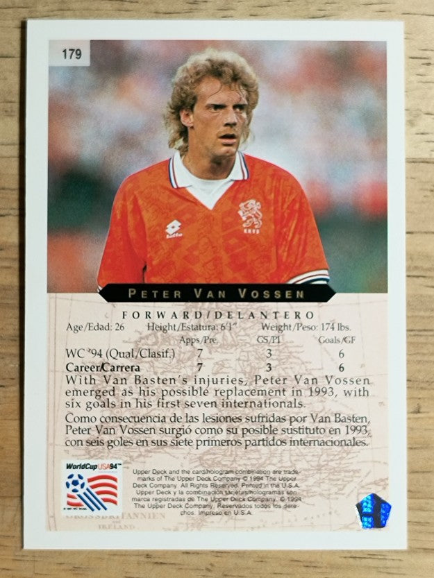 1994 Upper Deck World Cup Contenders English/Spanish #179 Peter Van Vossen