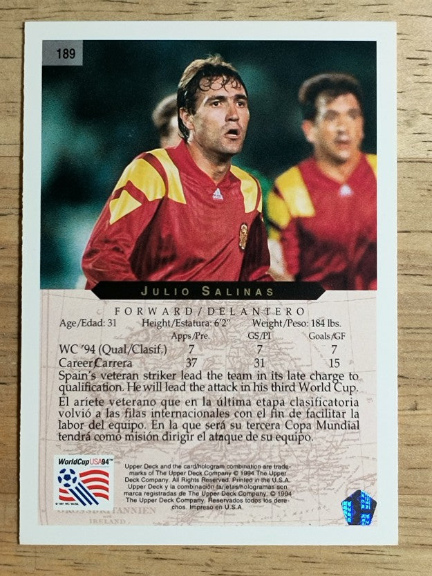 1994 Upper Deck World Cup Contenders English/Spanish #189 Julio Salinas