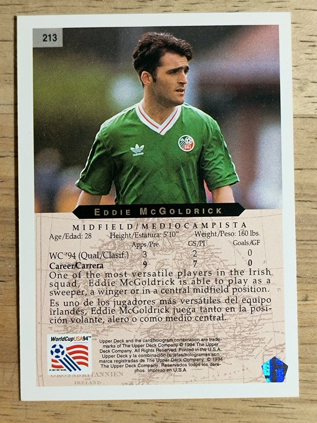 1994 Upper Deck World Cup Contenders English/Spanish #213 Eddie McGoldrick