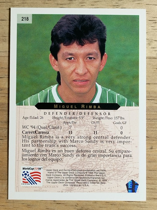 1994 Upper Deck World Cup Contenders English/Spanish #218 Miguel Rimba