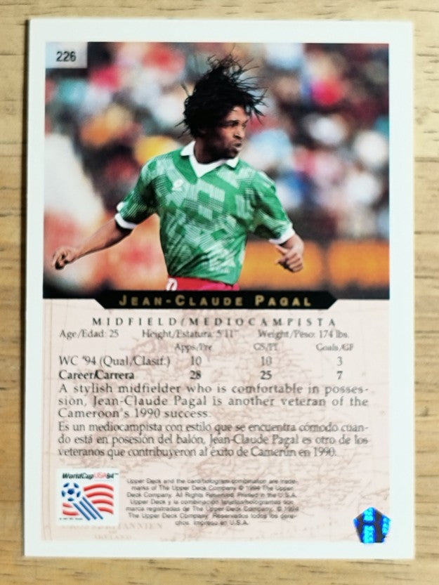 1994 Upper Deck World Cup Contenders English/Spanish #226 Jean-Claude Pagal