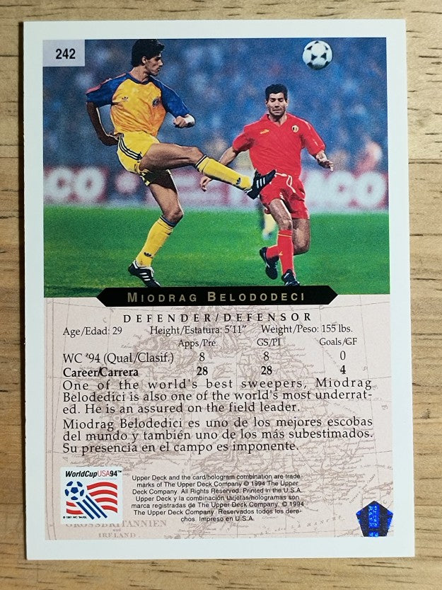 1994 Upper Deck World Cup Contenders English/Spanish #242 Miodrag Belodedeci