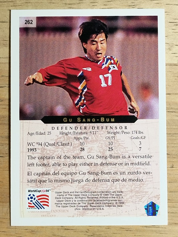 1994 Upper Deck World Cup Contenders English/Spanish #262 Gu Sang-Bum