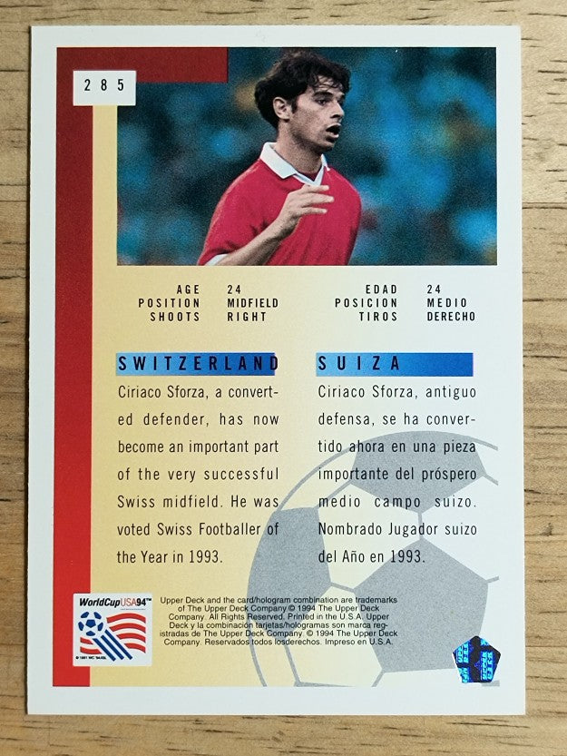 1994 Upper Deck World Cup Contenders English/Spanish #285 Ciriaco Sforza