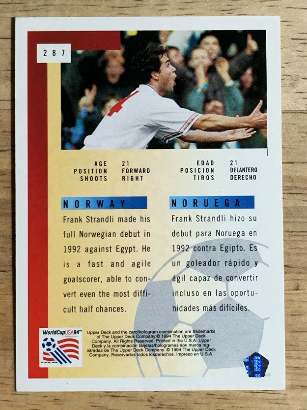 1994 Upper Deck World Cup Contenders English/Spanish #287 Frank Strandli