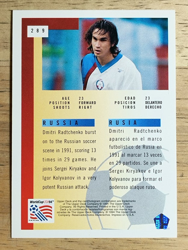 1994 Upper Deck World Cup Contenders English/Spanish #289 Dimitri Radchenko