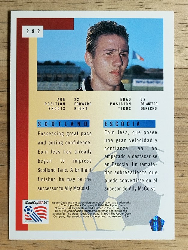 1994 Upper Deck World Cup Contenders English/Spanish #292 Eoin Jess