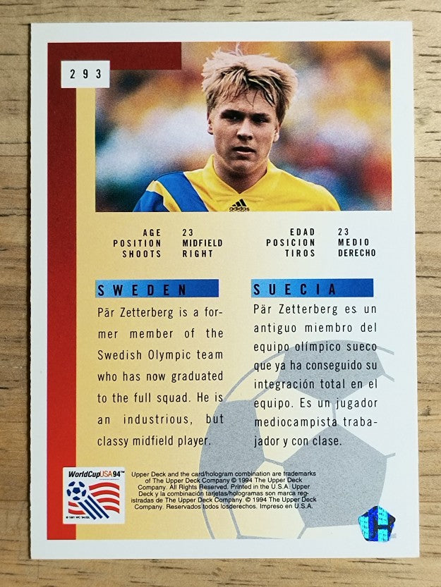 1994 Upper Deck World Cup Contenders English/Spanish #293 Par Zetterberg