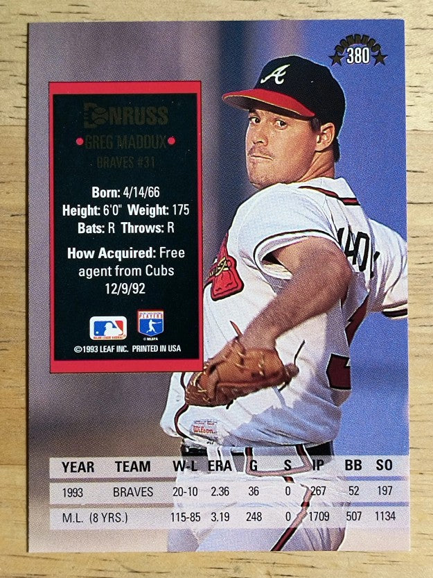 1994 Donruss #380 Greg Maddux