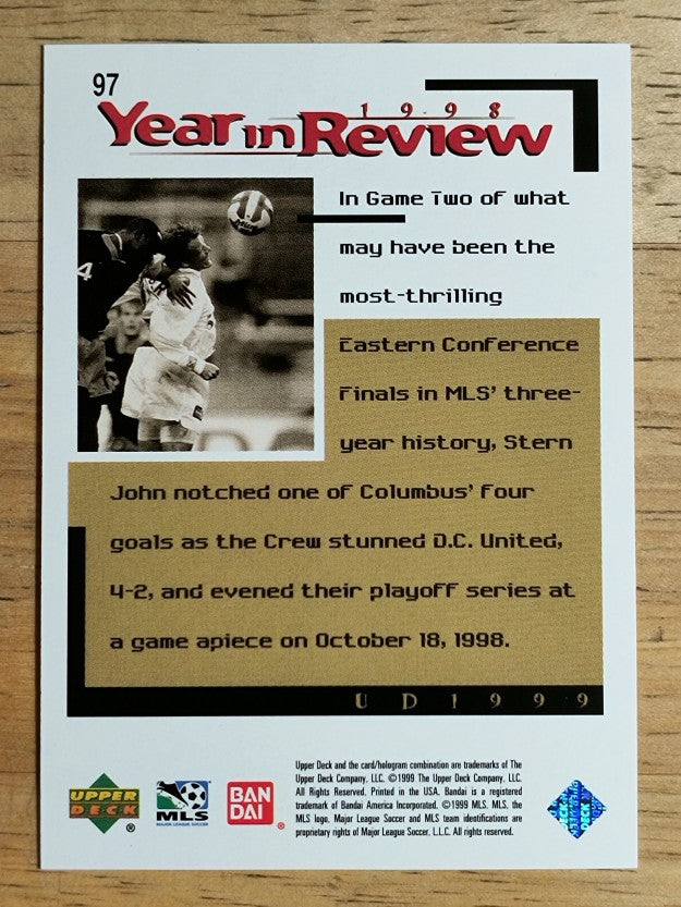1999 Upper Deck MLS #97 Stern John Year in Review