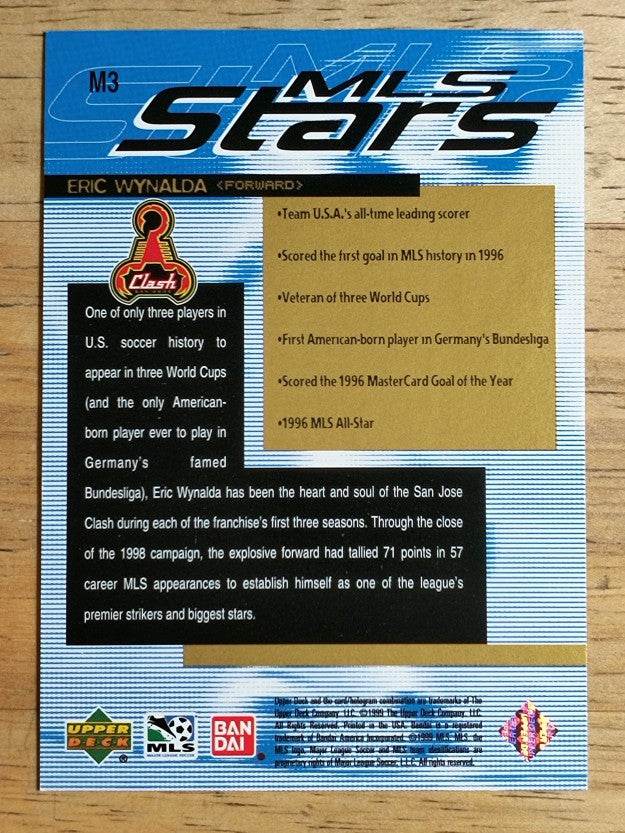 1999 Upper Deck MLS Stars #M3 Eric Wynalda (NM)