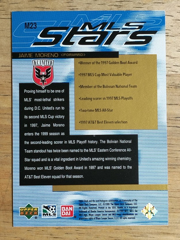 1999 Upper Deck MLS Stars #M23 Jaime Moreno (NM)