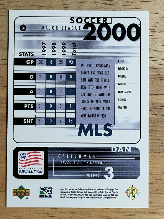 2000 Upper Deck MLS #66 Dan Calichman