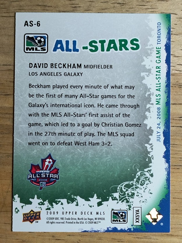 2009 Upper Deck MLS All Stars #AS6 David Beckham (NM)