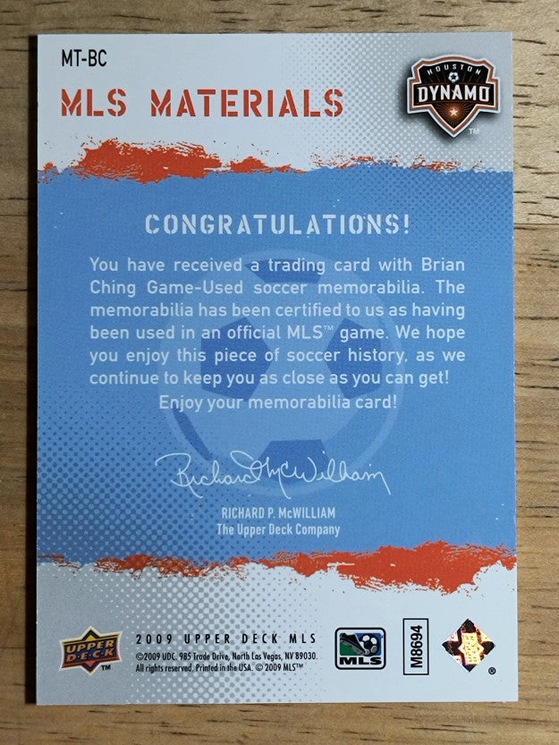 2009 Upper Deck MLS Materials #MTBC Brian Ching