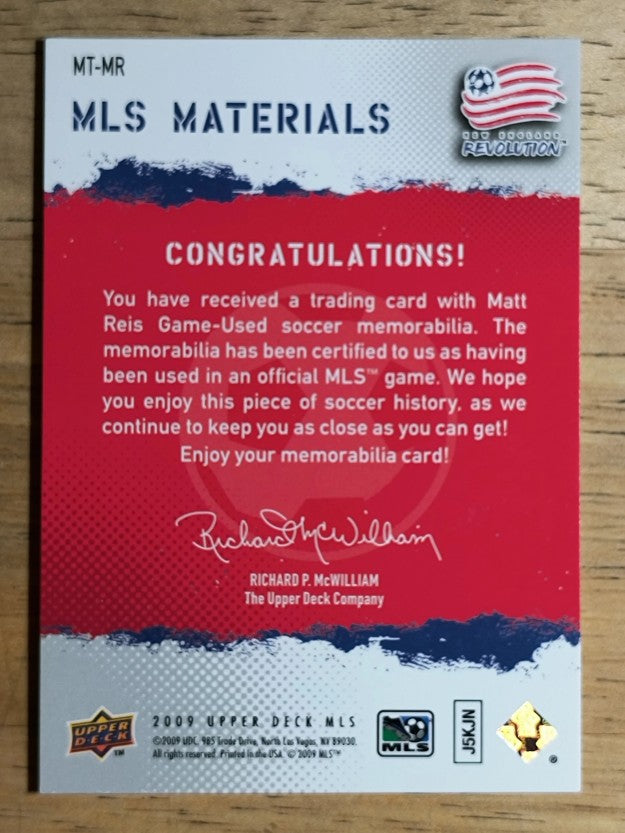 2009 Upper Deck MLS Materials #MTMR Matt Reis