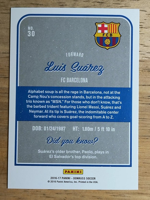 2016 Donruss #30 Luis Suarez