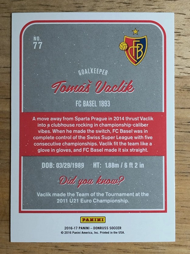 2016 Donruss #77 Tomas Vaclik