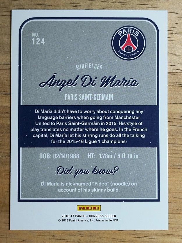 2016 Donruss #124 Angel Di Maria