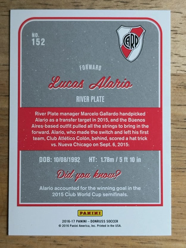 2016 Donruss #152 Lucas Alario