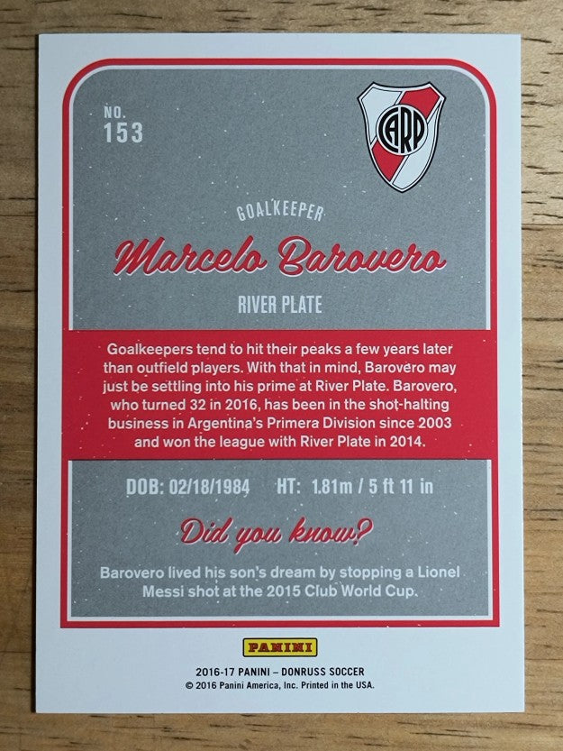 2016 Donruss #153 Marcelo Barovero