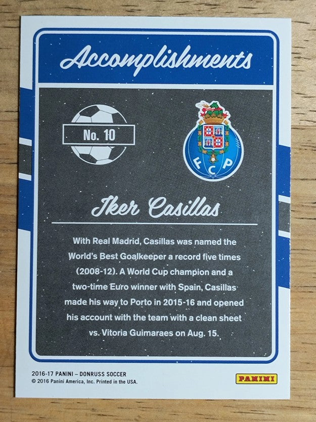 2016 Donruss Accomplishments #10 Iker Casillas