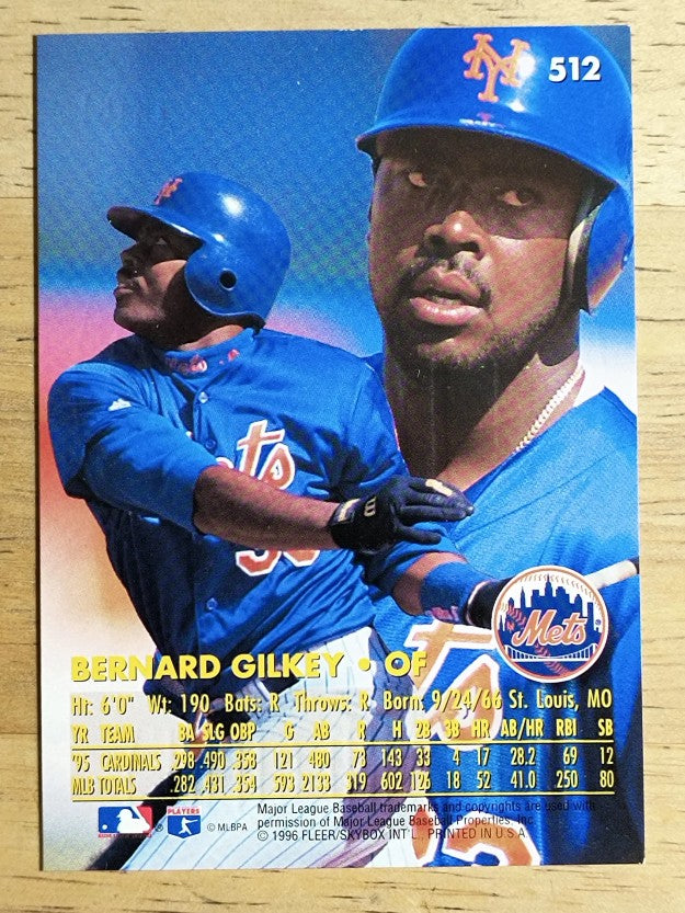 1996 Ultra Gold Medallion #512 Bernard Gilkey