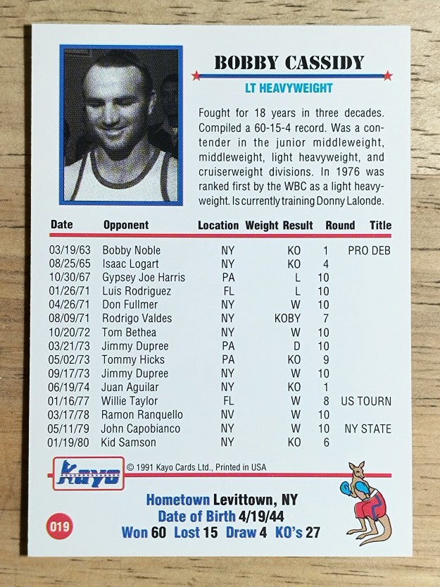1991 Kayo #19 Bobby Cassidy