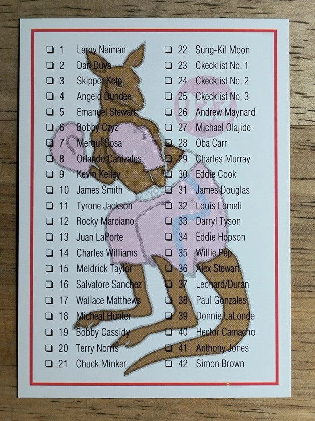 1991 Kayo #23 Checklist 1-83