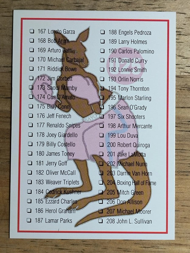 1991 Kayo #25 Checklist 167-250