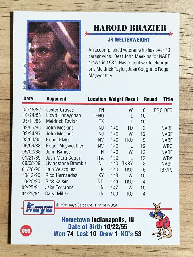 1991 Kayo #56 Harold Brazier